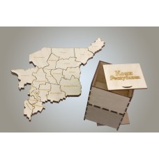 Пазл карта ДекорКоми Республики Коми из дерева, в коробке